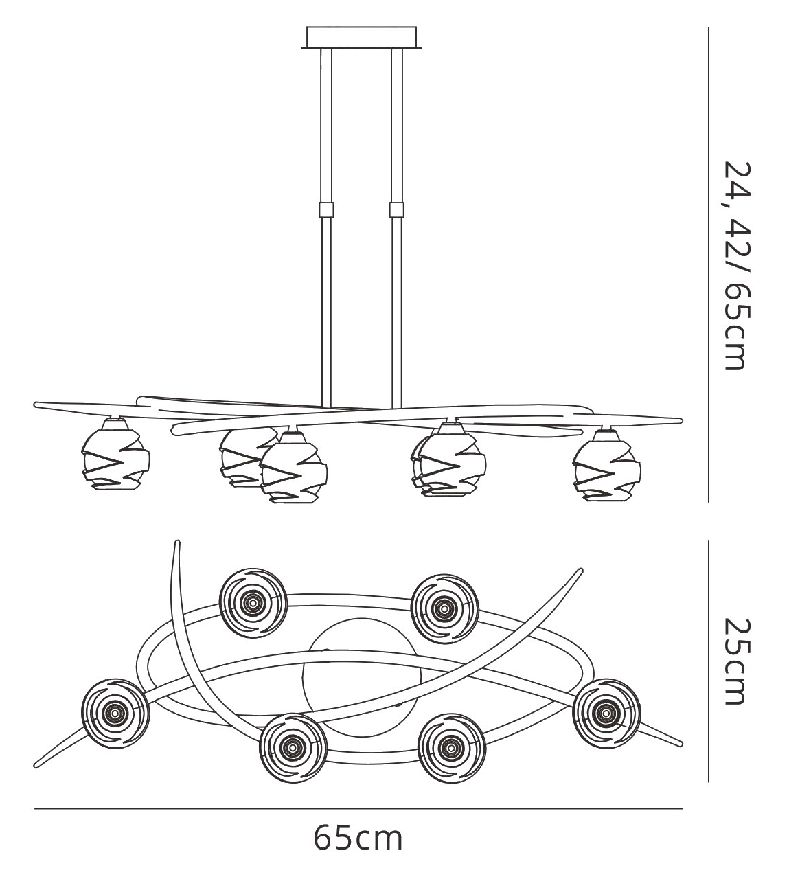 Loop AB Ceiling Lights Mantra Multi Arm Fittings